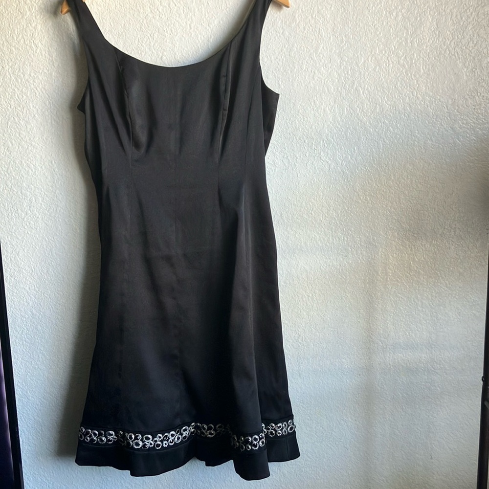 Jones wear dress with black beads and silver/grey embroidery ,  full zip back